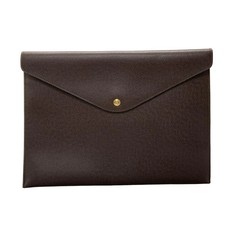 Auth LOUIS VUITTON Documents Case M99087 Acajou Taiga - MI1909 Clutch Bag