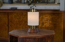 Lampe à poser scandinave avec opaline 1960's