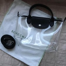 Rare Longchamp 2019 limited Sold out Unused  Pliage Clear PVC Noir Japan