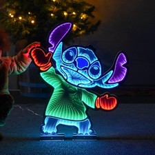 Décoration De Noël Intérieure Extérieure LED Miroir Infini Stitch Disney 60cm