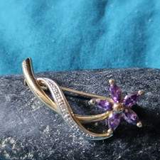 Broche Vintage Fleur Violette