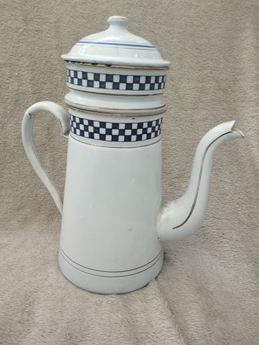 Ancienne cafetière émaillée - ancienne,