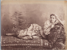 Maghreb, Arab woman on a sofa, vintage print, ca.1880 print d&#039;epoch