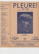 FRÉHEL TANGO CHANTÉ PARTITION PLEURE ! BRÉVARD ANDRÉ ZIM DOLLY 1935-43