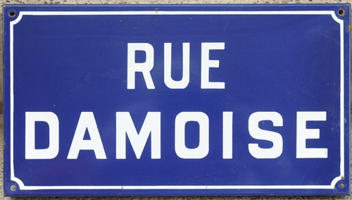 Old french enamel - street, sign