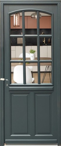 Porte entrée bois vitrée - porte,