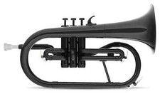 MardiBrass Cornet Bugle à Pistons Trompette Plastique Sib Noir Embouchure Étui