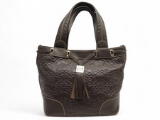 NEUF SAC A MAIN LANCEL CUIR EMBOSSE MARRON LOGO LEATHER NEW HAND BAG PURSE 750€