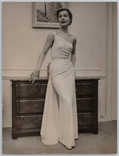 1950 Fashion Pierany Evening Dress India Galante Haute Couture Photo Vintage Fashion