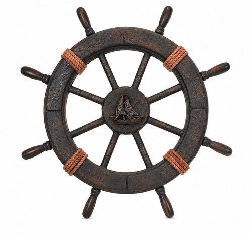 Gouvernail bois 44cm - gouvernail, en