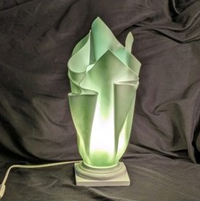 Lampe drapée style Georgia Jacob vert anis, 40 cm, très bon état