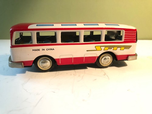 Bus tin toy friction - bus,