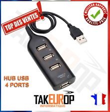 Cordon Adaptateur 4 port HUB USB 2.0 Multiprise Câble Splitter Noir