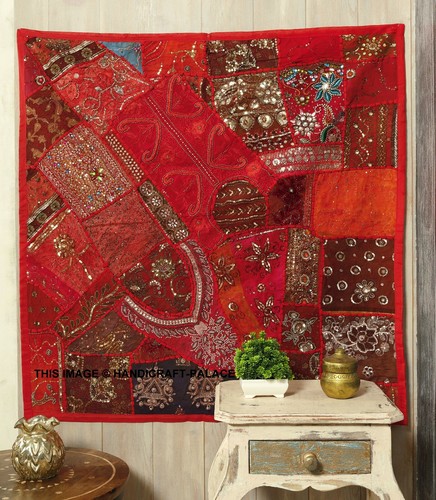 Rouge énorme sari perlé - rouge,