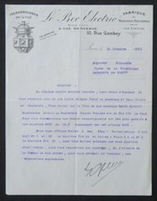 Invoice 1921 LE BEC ELECTRIC A GAZ INCANDESCENCE PARIS illustrated 87