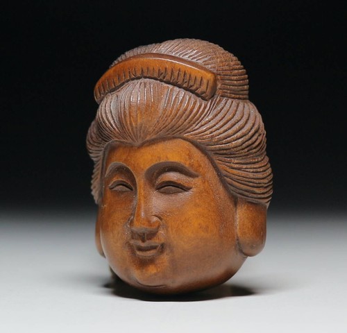 Ancien masque japonais netsuke - ancien,