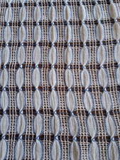 Pair of 1950s Blue and White Cotton Curtains - 98cm x 50cm