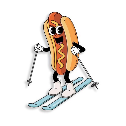 Hot dog skier snow ski - dog,