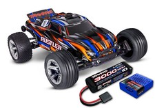 Traxxas TRX 37354 4Y Orange Rustler 1:10 2WD Rtr Stadium Truck Neuf Akku +