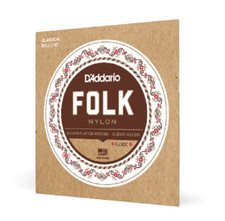 D'Addario EJ32C Folk Nylon Ball End Guitar Strings Silver Wound Clear Nylon
