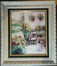 Terrace with flowers and