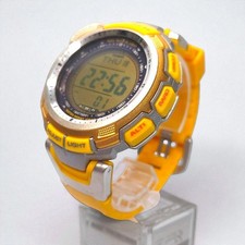 CASIO PRO TREK PRG-110C Yellow Triple Sensor Solar Watch Rare Color