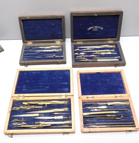 Lot boites de compas - lot, 4