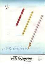 ADVERTISING 1997 DUPONT le pen fountain pen LADY MASCARA