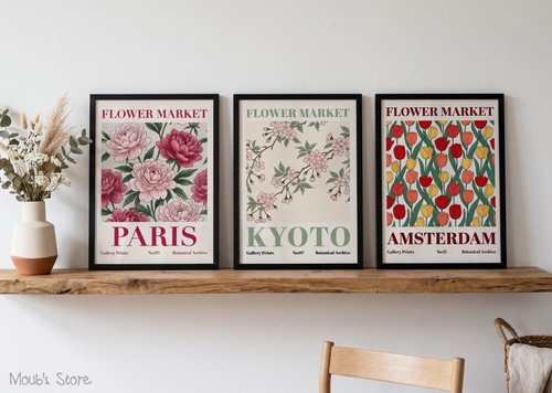 Marché aux fleurs affiche - marché,