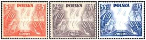 Timbres pologne 419 421 - pologne, **