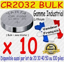 Lot de 10 piles boutons CR2032 VARTA Lithium 3V - Dispo aussi : CR2025 ou CR2016