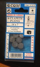 JOINT POUR ROBINET 6 JOINTS CLAPETS PLEINS ( 14 x 7 ) 