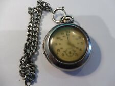 OLD SILVER POCKET WATCH IN VINTAGE CAPSULE THAT WORKS.. 
