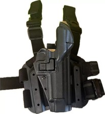 USGI BlackHawk Beretta 92 SERPA Tactical Level 3 Black Thigh Holster RH