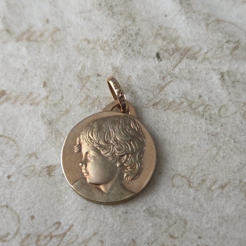 Pendentif médaille plaqué - pendentif, or