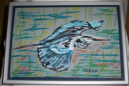 Dessin envol heron - du,