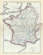 1867 Hughes Map of Gaul or