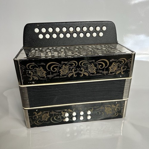 Button accordion black - accordion, gold