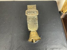 BRONZE COW BELL & LEATHER NECKLACE, ALPINE BELL
