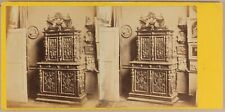 Antique Furniture Decoration Salle d’un musée c1865 Photo Stereo Vintage Albumin 