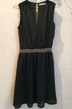 Robe noire voile doublé avec ceinture T34 B&K Style (2001032)