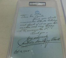 1958 Carlotta Monterey O'Neill Letter Psa Encapsulated Long Day's Journey Night