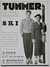PRESS AD 1938 TUNMER THE REAL SKI SPECIALIST