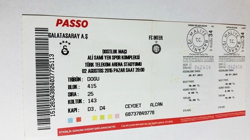 Used ticket galatasaray - ticket,