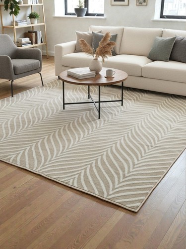 Tapis design ondulé beige - tapis, et