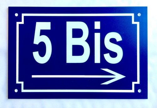 Plaque pvc numero rue de - rue, ou