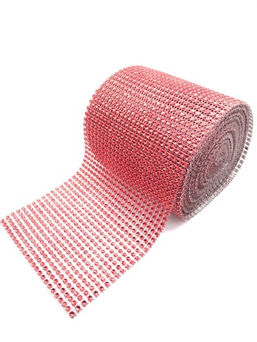 Ruban diamant effet - ruban, rouge