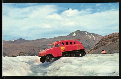 Carte postale motoneige dans - postale,