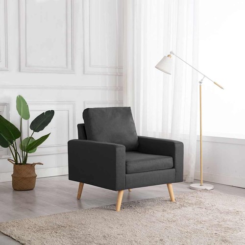Fauteuil gris foncé - fauteuil, tissu