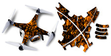 DJI Phantom 2 Drone Wrap RC Quadcopter Decal Orange Custom Skin Accessory Flames